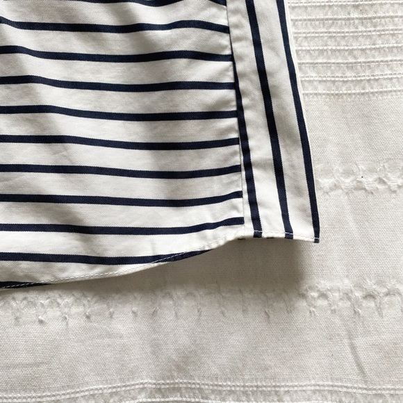 COS WHITE NAVY NAUTICAL STRIPED LONG SLEEVE V-NECK TUNIC BLOUSE - 2 - Picture 7 of 7